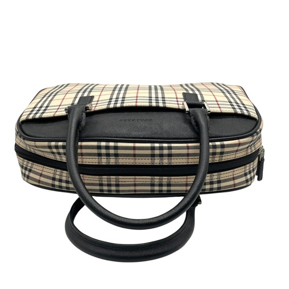 Burberry Vintage Boston Bag, Nova Check, Black Leather, Handbag, C - Picture 7 of 10